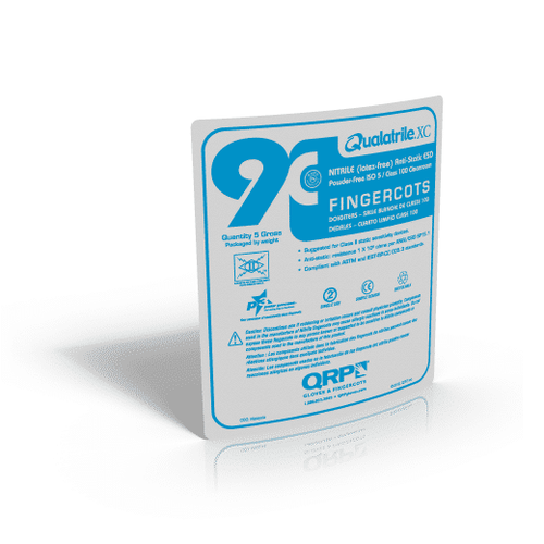 QRP 9C Anti-Static Cleanroom Nitrile Finger Cots (ISO 5) (Class II ESD) (White)